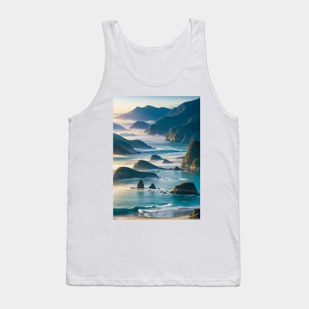 High Tide on A Misty Beach Tank Top by CursedContent